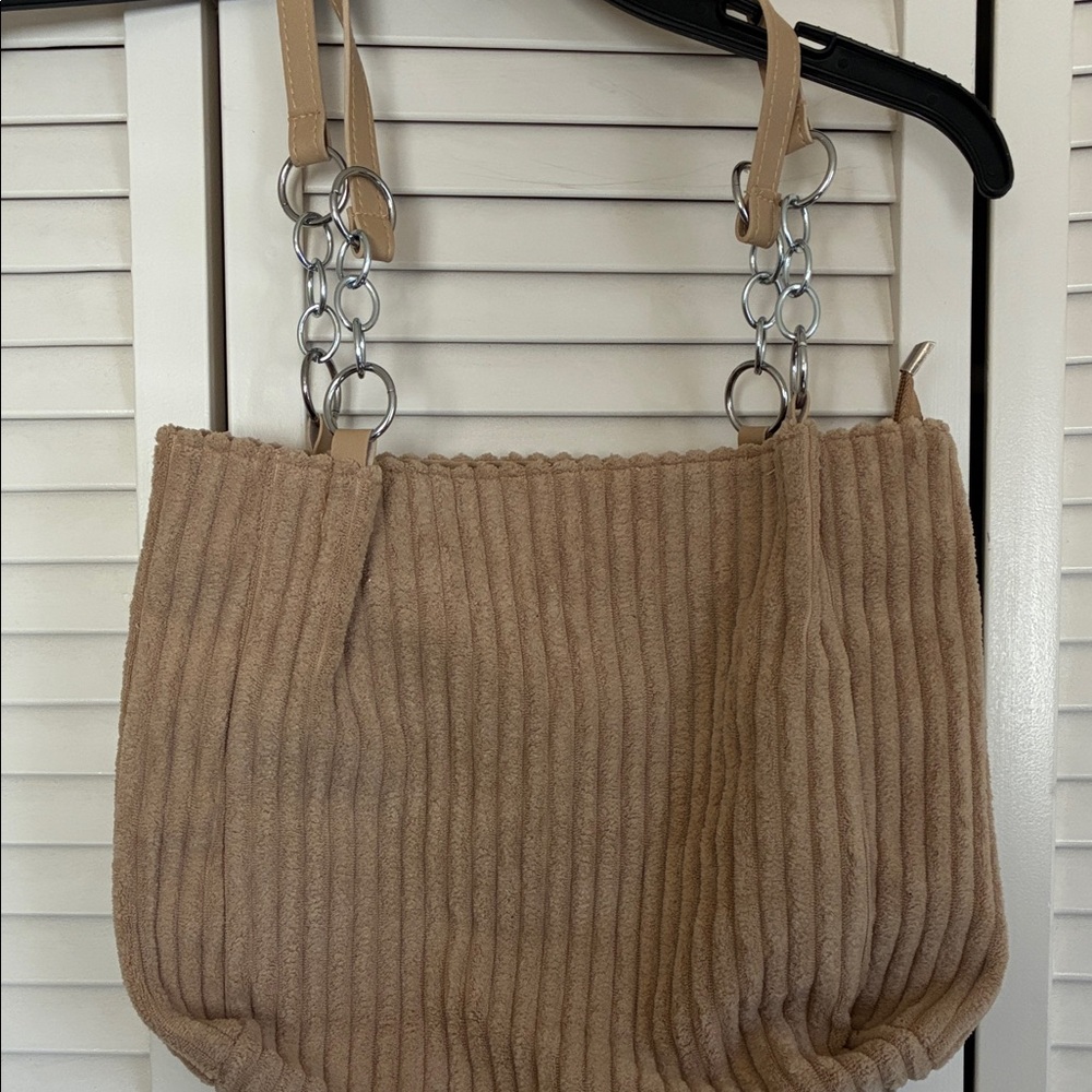 Meiduola YYDS Women's plush light weight corduroy Tan Shoulder Bag - Picture 4 of 5